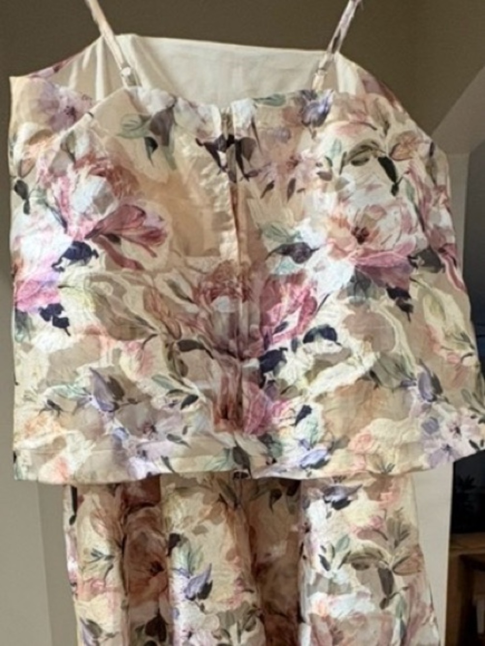 Lulus Daneli Yellow Multi Floral Jacquard Tiered Maxi Dress Size Small - Picture 7 of 7